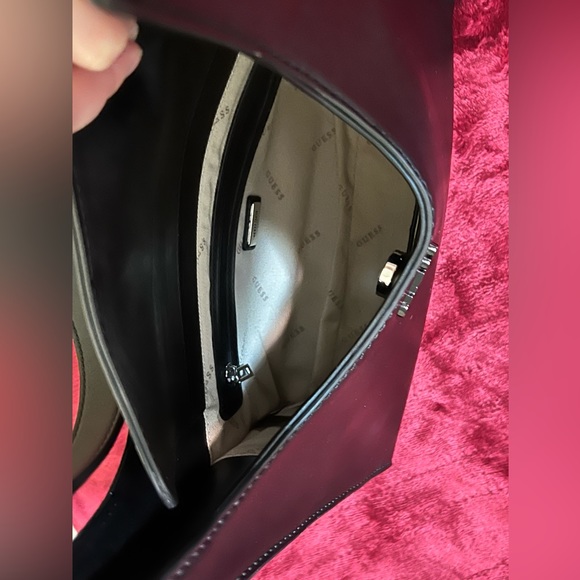 Black Faux Leather GUESS Shoulder Bag - Picture 5 of 8